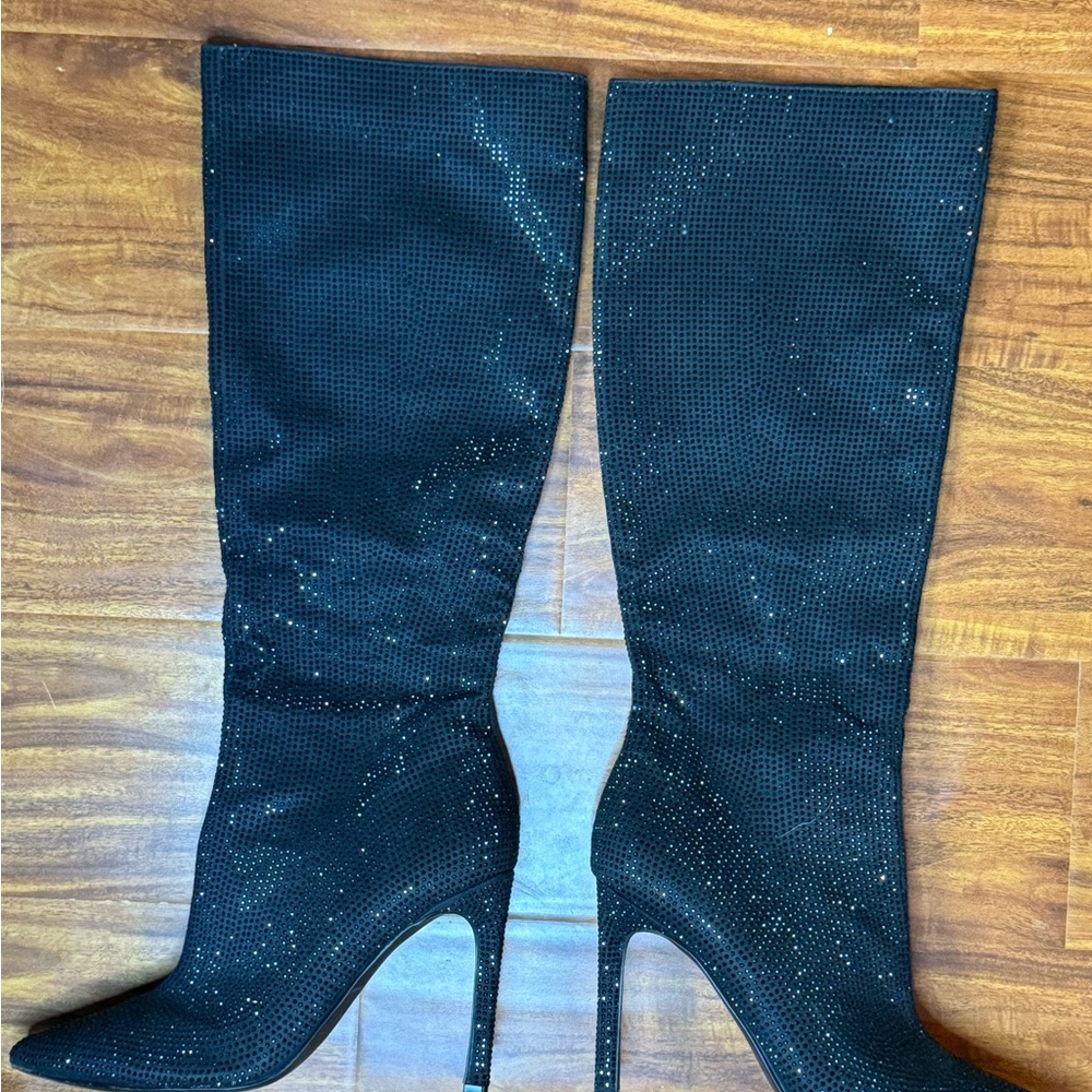 Elegant Nine West Black Women's Sparkle Boots (8.5)